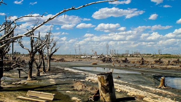 Vue sur la ville Epecuen