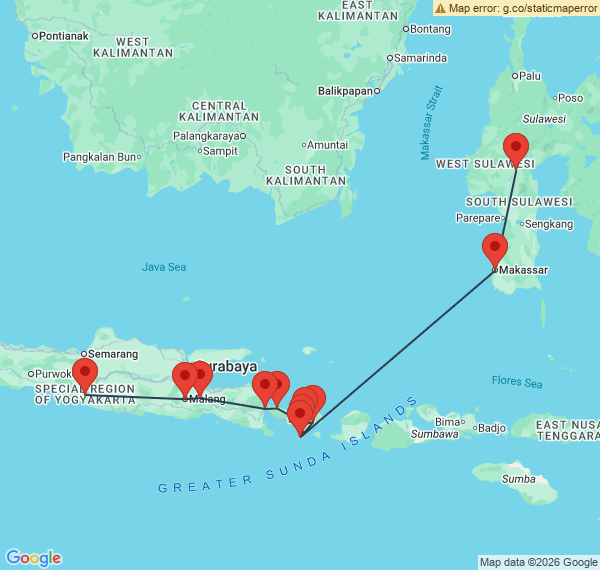 Circuit à Java, Bali et Sulawesi