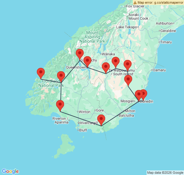 Vélo, rando, bateau dans l'île du Sud