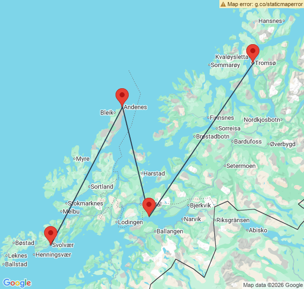 Autotour arctique de Tromsø aux îles Vesterålen et Lofoten