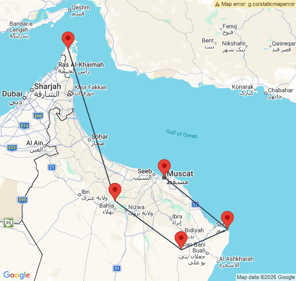 Centre d'Oman & péninsule de Musandam en circuit