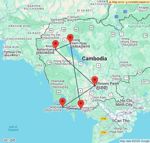 La côte cambodgienne en circuit