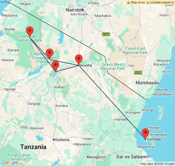 Tanzanie et Zanzibar : Safaris & Farniente