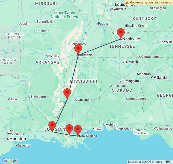 Voyage en Louisiane et au coeur des Etats du Sud des Etats-Unis