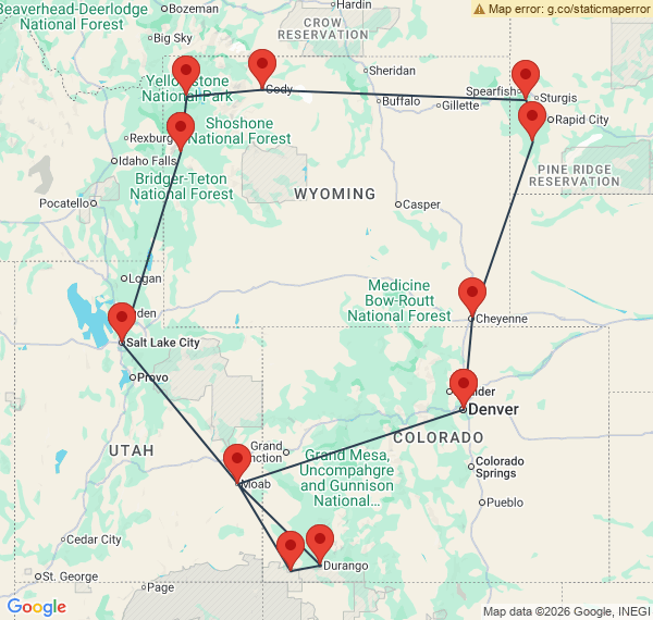 Autotour sur la route de Yellowstone