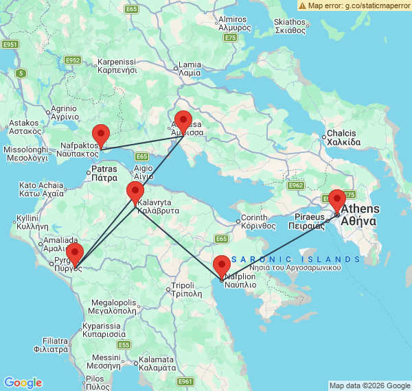 Autotour dans le Péloponnèse en hiver