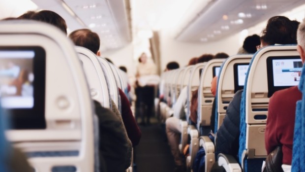 A l'intérieur d'un avion