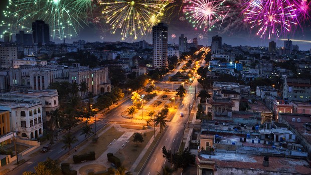 Feu d'artifice à Cuba pour Noël