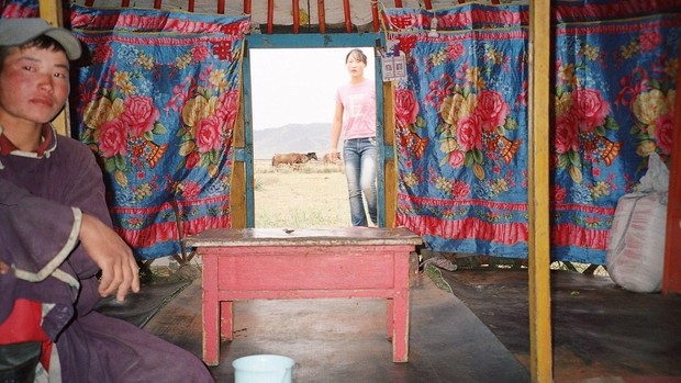 Intérieur d'une yourte en Mongolie