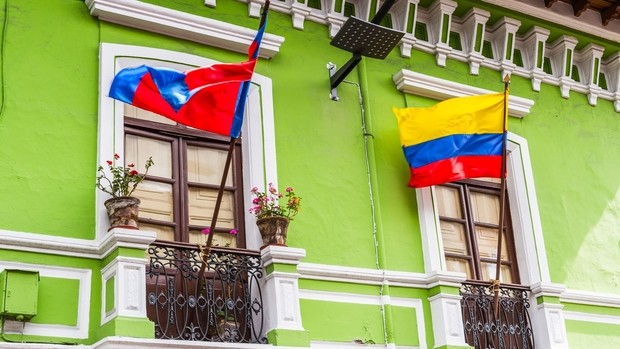 Drapeau Equateur à Quito