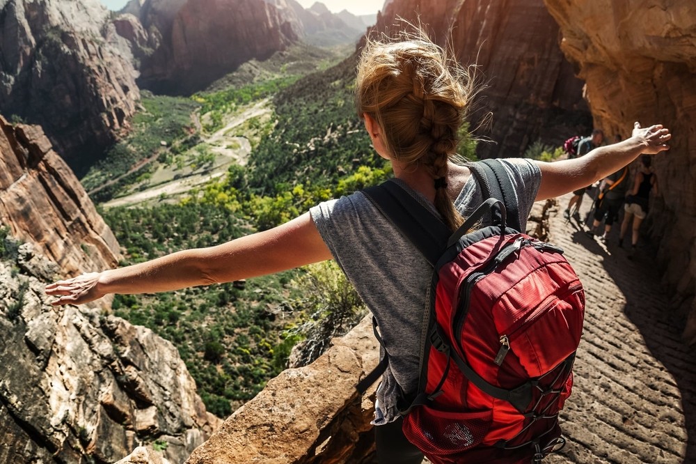 Voyageuse à Zion aux USA